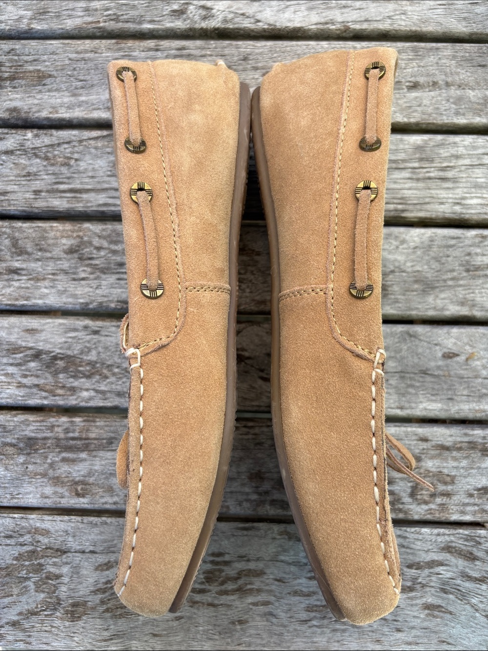 Lands’ End Suede Driving Moccasins | Camel Tan | Size 8 | NWOT - Picture 2 of 6